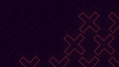 Modern-neon-crosses-pattern-bold-red-lights-on-a-grid-pattern-background