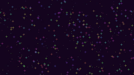 Círculos-Vibrantes-De-Estrellas-Coloridas-Iluminan-Un-Lienzo-Negro-Cautivador.
