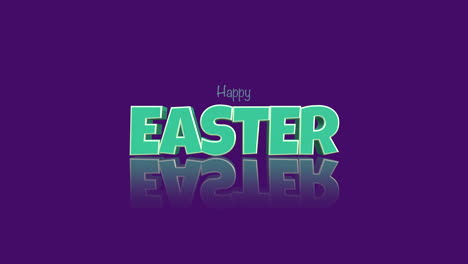 Reflective-Easter-greeting-vibrant-Happy-Easter-text-on-purple-background