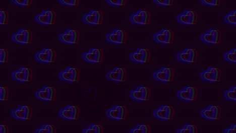 Herzen-In-Harmonischem-Muster-Aus-Blauen-Und-Roten-Herzen-Auf-Schwarzem-Hintergrund