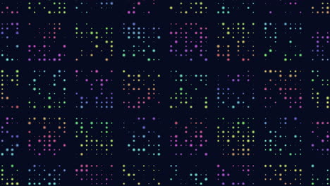Colorful-dot-grid-pattern-on-black-background