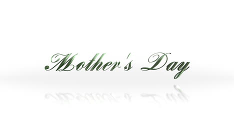 Celebrating-Mothers-Day-green-lettering-with-reflection-of-mother-and-child
