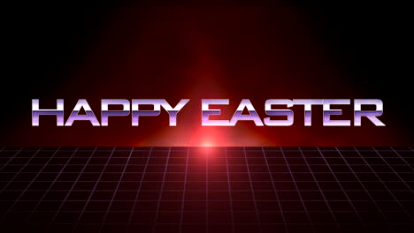 Futuristic-3d-grid-with-Happy-Easter-message-bold-red-font-on-black-background