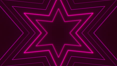 Neon-pink-star-pattern-illuminates-the-night