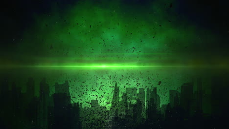 12.04.1961-text-with-illuminates-the-dark-city-skyline-and-vibrant-green-lights