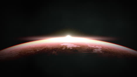 Weltraumtag-Text-Mit-Geheimnisvollem-Planeten-Im-Sonnenlicht-Offenbart-Krasse-Schönheit
