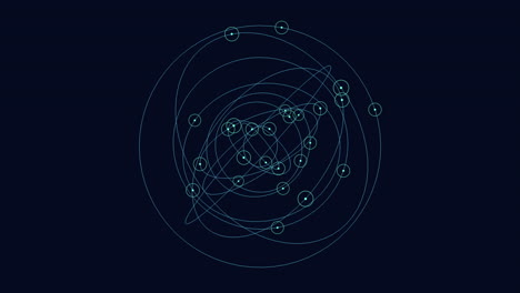 Komplexes-Netzwerk-Aus-Miteinander-Verbundenen-Linien-Und-Kreisen-Auf-Dunkelblauem-Hintergrund