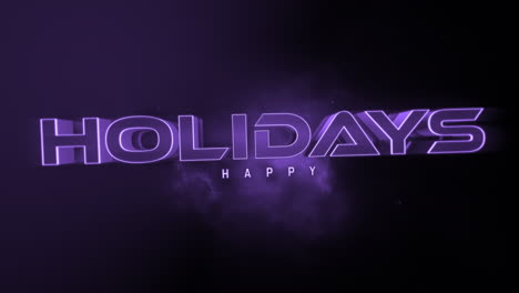Glowing-purple-neon-sign-Happy-Holidays-in-a-futuristic-font