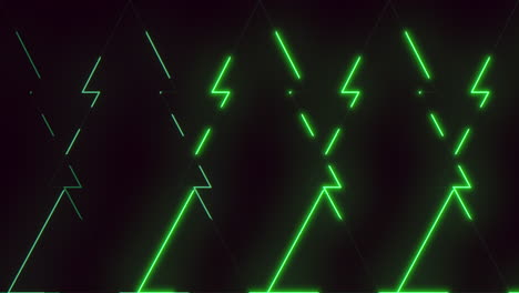 Leuchtend-Grüne-Zickzack-helle-Dreiecke-Erhellen-Den-Dunklen-Hintergrund