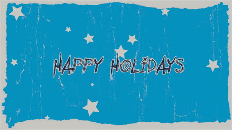 Happy-Holidays-festive-blue-and-white-greeting-card-with-stars