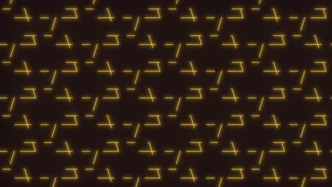 Leuchtend-Gelbes-Quadratisches-Muster-Auf-Schwarzem,-Hell-Beleuchtetem-Diagonalem-Design