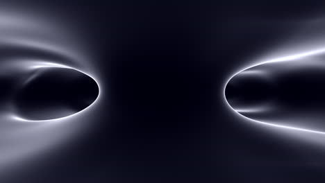 Captivating-digital-rendering-of-spinning-black-holes-radiating-white-light