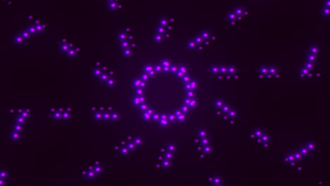Patrón-De-Puntos-Púrpura-De-Simetría-En-Espiral-En-Formación-Circular