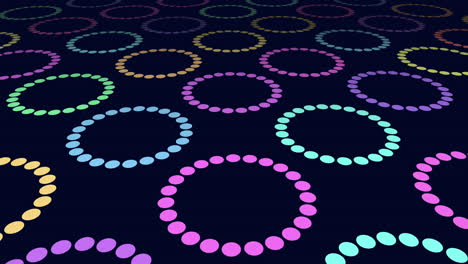 Colorful-overlapping-circle-pattern-on-black-background
