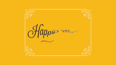 Easter-celebration-yellow-background-with-Happy-Easter-in-floral-frame