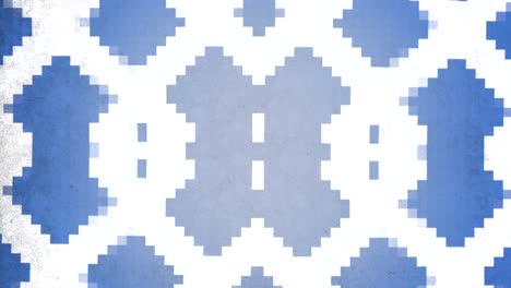 Blue-and-white-geometric-pattern-with-diamond-center