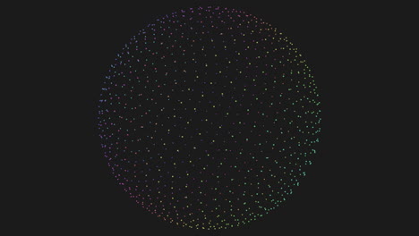 Mehrfarbige-Punkte-Bilden-Einen-Kugelförmigen-Kreis-In-Schwarz-Und-Weiß
