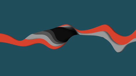 Geschwungene-Linien-Bilden-Eine-Lebendige-Welle-Aus-Orange-Und-Schwarz-Auf-Blauem-Hintergrund
