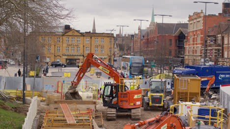Construction-Work-On-Frideswide-Square-In-City-Centre-Of-Oxford