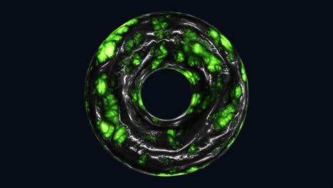 Green-glowing-circular-object
