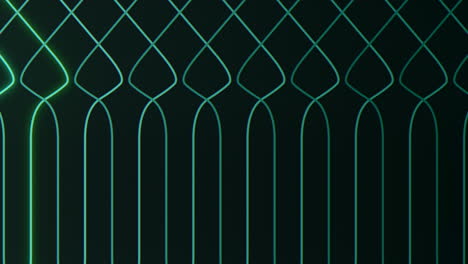 Vibrant-neon-pattern-green-lines-on-black-background
