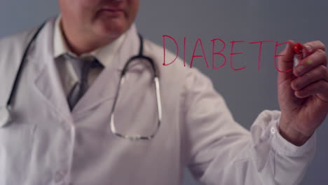 Arzt-Schreibt-Das-Wort-Diabetes