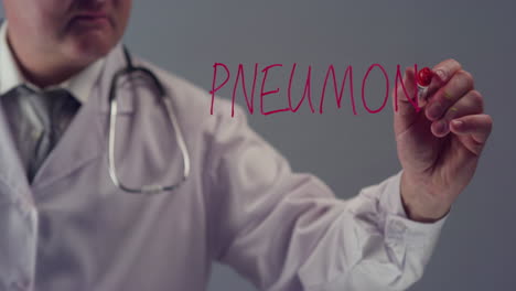 Doctor-Writing-the-Word-Pneumonia