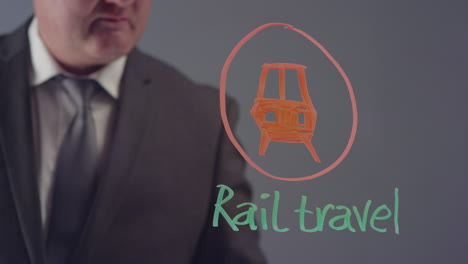 Businessman-Drawing-Rail-Travel-Symbol