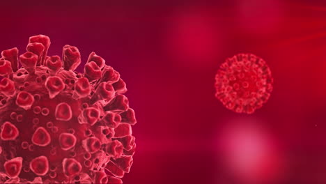 Coronavirus-Cells-Spinning-Concept-Red