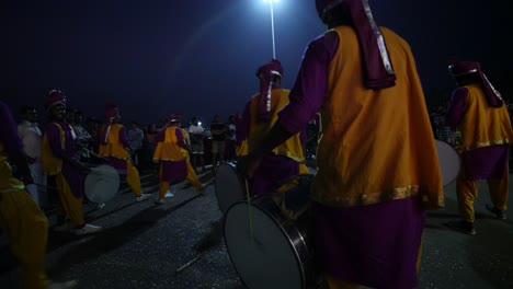 Varkala-Kerala--India-A-group-of-drummers-playing-during-the-eve-of-new-year-celebration