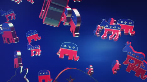 Elecciones-Presidenciales-2020-De-EE.-UU.-Lloviendo-Logotipos-Motion-Graphic-3d