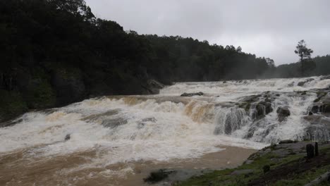 Wide-angle-shot-of-the-flooded-Pykara-water-falls-at-Ooty-Tamilnadu-India-