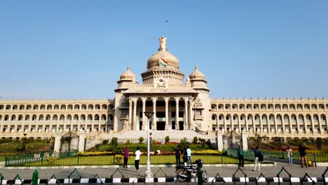 Bengaluru-Karnataka-India--Wide-angle-motionlapse-video-of-Vidhana-Soudha-in-Bengaluru-Karnataka-India-during-daytime