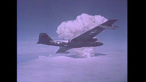 1958-American-B-57B-Plane-On-Cloud-Sampling-Mission-During-Nuclear-Test-at-Bikini-Atoll