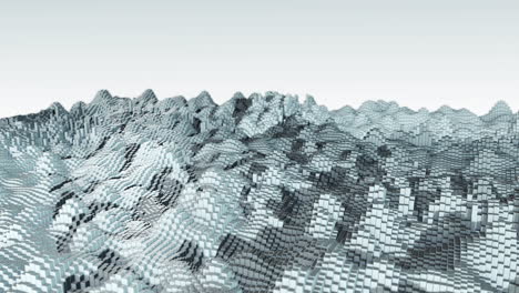 3D-Animierte-Abstrakte-Blockige-Landschaft-Weiße-Bewegungsgrafik