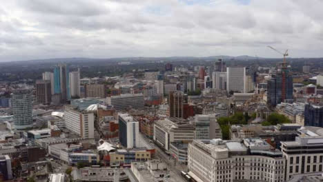 Drone-Shot-Orbiting-Birmingham-Centre-Buildings