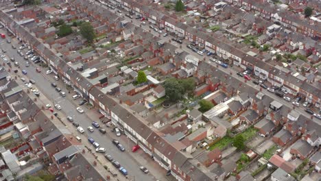 Drone-Shot-Circling-Over-Birmingham-Housing-Estate-Streets