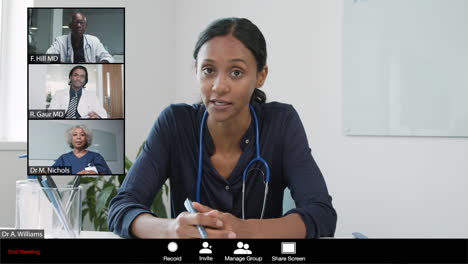 Young-Female-Doctor-Gives-Good-News-During-Video-Meeting