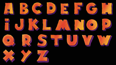 Halloween-Alphabet-Letters-Animated-Motion-Graphic-with-Alpha-Matte