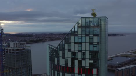 Rising-Drone-Shot-Orbiting-Building-In-Liverpool-City-Centre