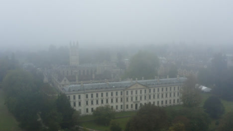 Drone-Shot-Orbiting-Buildings-In-Misty-Oxford-08
