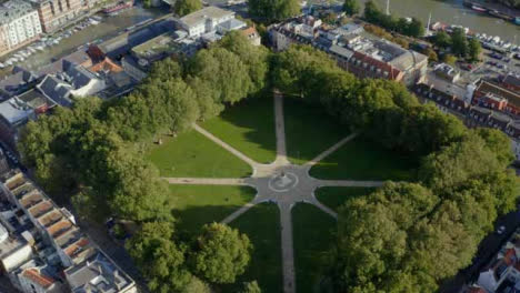 Drone-Shot-Orbiting-Park-In-Bristol