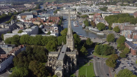 Drone-Shot-Orbiting-St-Mary-Redcliffe-Church-10