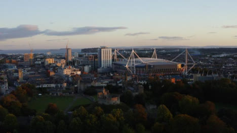 Drone-Shot-Orbiting-Cardiff-City-Skyline-11
