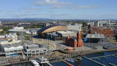 Drone-Shot-Approaching-Cardiff-Bay