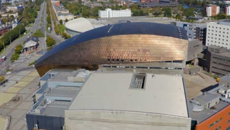 Orbiting-Drone-Shot-Pulling-Away-From-Wales-Millennium-Centre-02