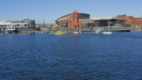 Rising-Drone-Shot-Moving-Across-Cardiff-Bay-03