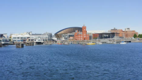 Rising-Drone-Shot-Moving-Across-Cardiff-Bay