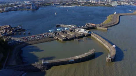 Drone-Shot-Approaching-Cardiff-Barrage-Short-Version-1-of-2