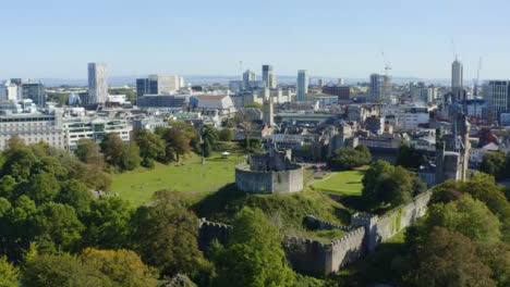Drone-Shot-Pulling-Away-from-Cardiff-Castle-Short-Version-2-of-2